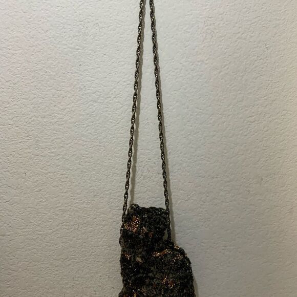 MARY FRANCES Beaded Cat Purse handbag with chain strap - Picture 4 of 16